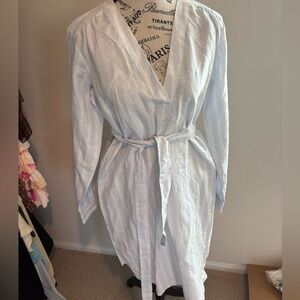 GAP Striped White and Blue Robe Dress